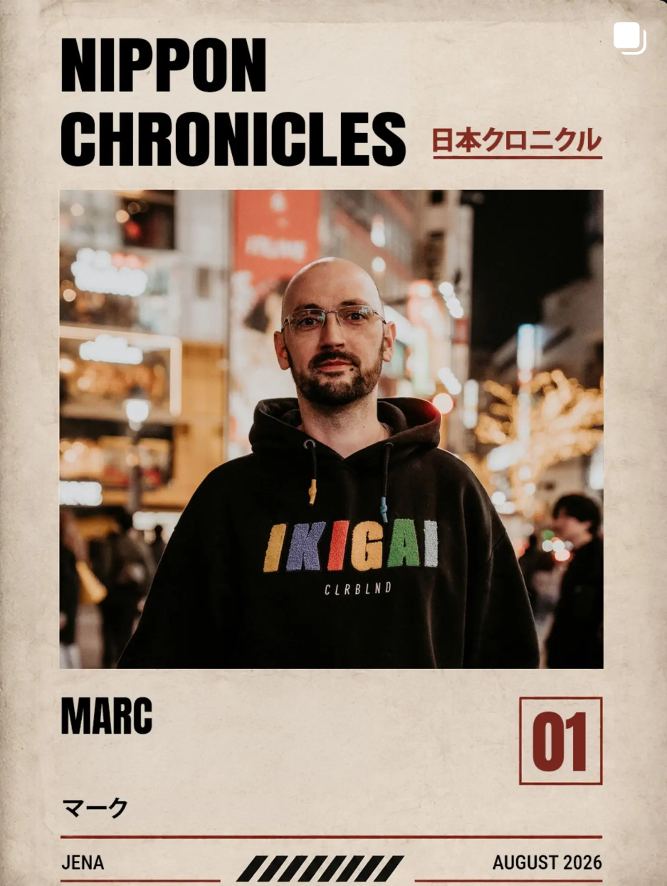 Marc Alkewitz im originalen Nippon Chronicles Portraitrahmen